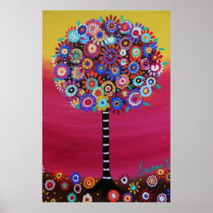 PÓSTER ÁRBOL DE LA PINTURA CAPRICHOSA DEL ÁRBOL DE LA