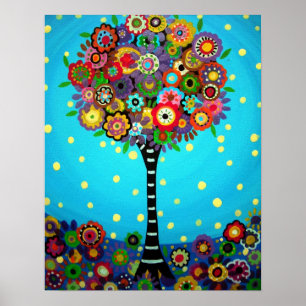 PÓSTER ÁRBOL DE LA PINTURA DE LA VIDA