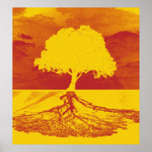 Póster Árbol de la relajación de la vida