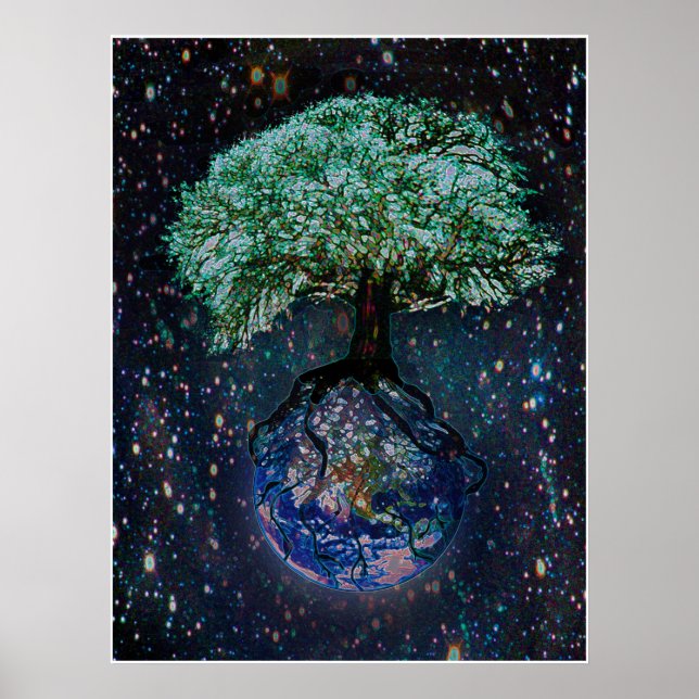 Póster Árbol de la Tierra de la Vida (Frente)