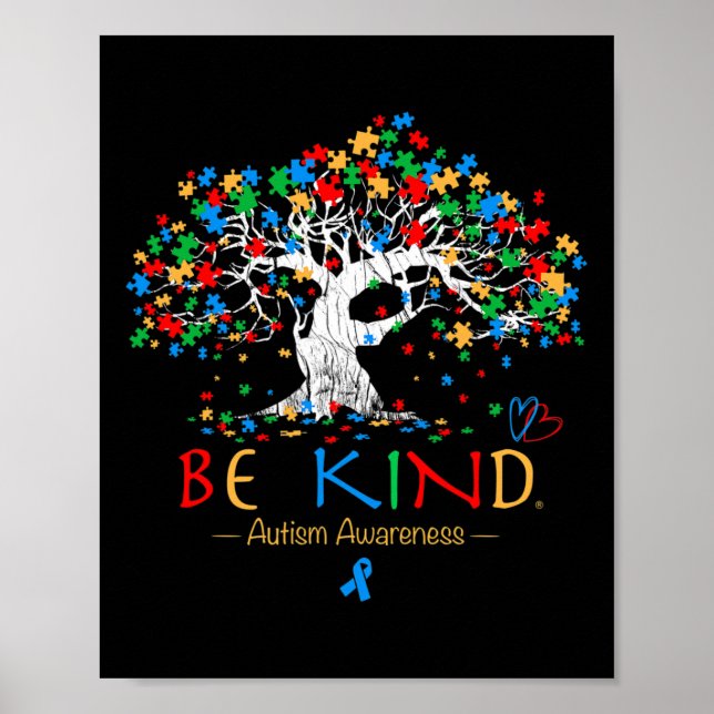 Póster Arbol De La Vida Autismo Conciencia Mes Rompecabez (Frente)