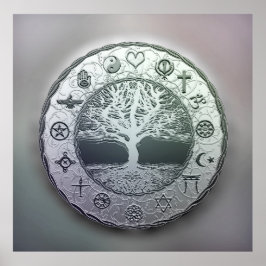 Póster Árbol de la vida de las religiones del mundo