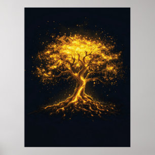 Póster Árbol de la Vida Resplandeciente – Místico y Encan