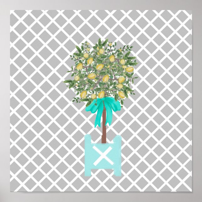 Póster Árbol de limón Topiary Garden Planter Box Art (Frente)