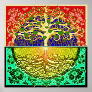 Póster Árbol de los corazones de la vida