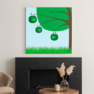 Póster Árbol de manzana verde