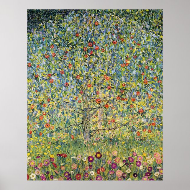 Póster Árbol de manzanas por Gustav Klimt (Frente)