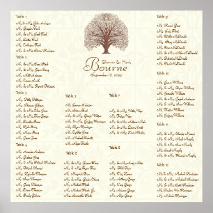 Póster Árbol de marfil marrón giratorio con capacidad par