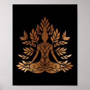 Póster Árbol de Meditación Espiritualidad Zen Buda Yoga V
