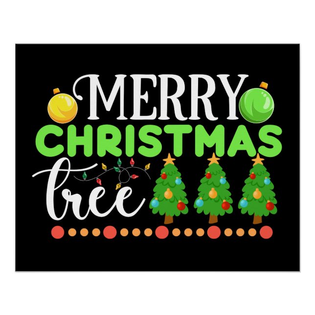Póster árbol de Navidad alegre-34564 (Anverso)