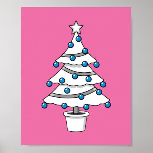 Póster Árbol de Navidad Blanco