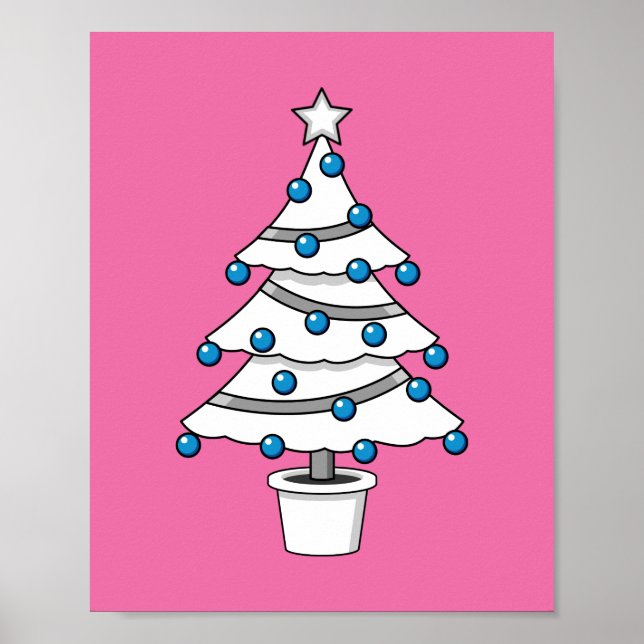 Póster Árbol de Navidad Blanco (Frente)