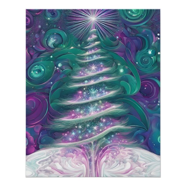 Póster Árbol de Navidad Brillante (Anverso)