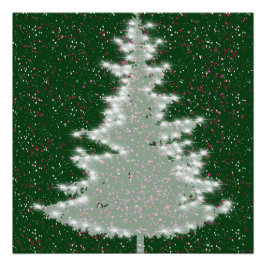 Póster Árbol de Navidad brillante de invierno encantado
