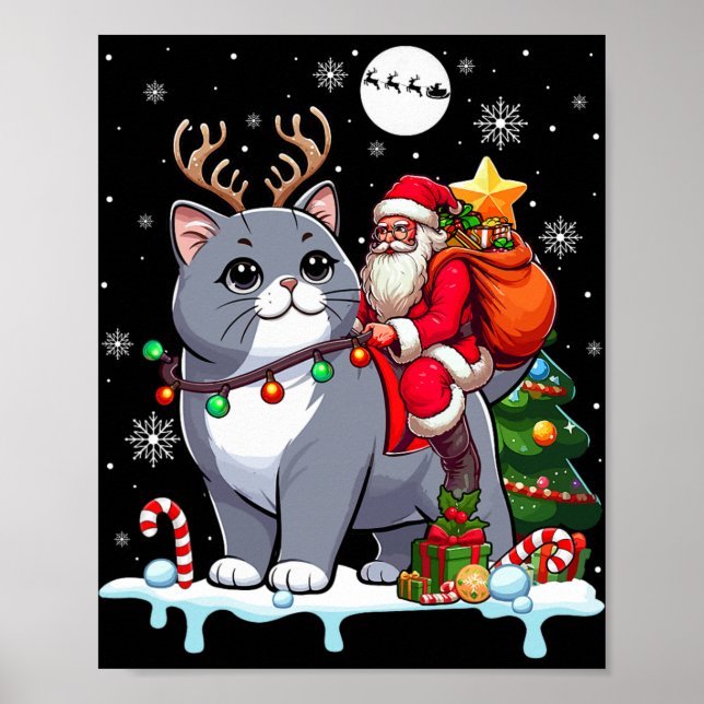 Póster Árbol de navidad británico de renos cortos (Frente)