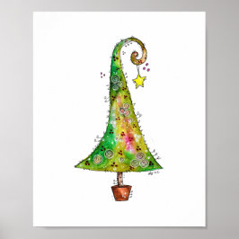 Póster Árbol de Navidad caprichoso