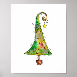 Póster Árbol de Navidad caprichoso