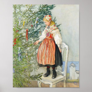 Póster Árbol de Navidad Carl Larsson