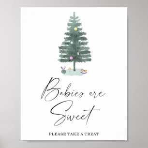 Póster árbol de Navidad - cartel de bebés dulces