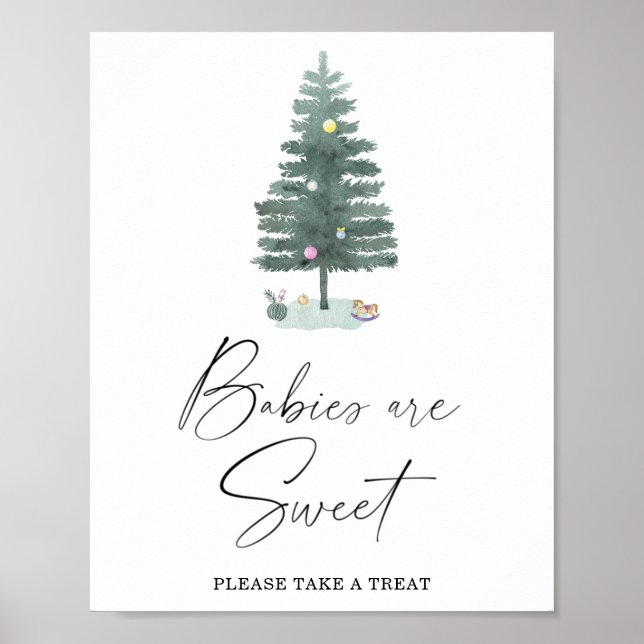 Póster árbol de Navidad - cartel de bebés dulces (Frente)