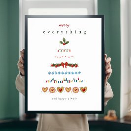 Póster Árbol de Navidad colorido moderno para las fiestas