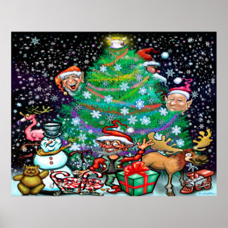 Póster Árbol de Navidad con recortes