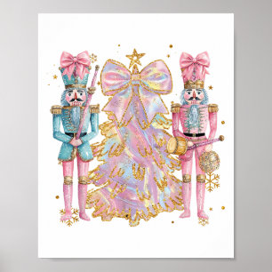 Póster Árbol de Navidad Coquette Cascanueces Rosas Mujere