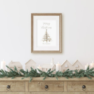 Póster Árbol de Navidad costero de madera flotante rústic