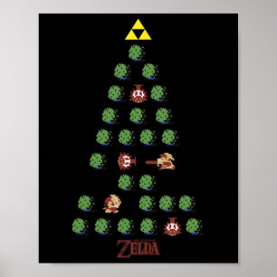 Póster Árbol de Navidad de 8 bits