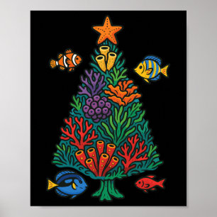 Póster Árbol de navidad de acuario de agua salada 1