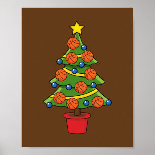 Póster Árbol de Navidad de Baloncesto