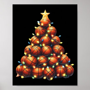 Póster Árbol de Navidad de Baloncesto