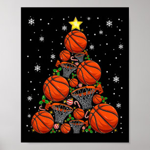 Póster Árbol de navidad de baloncesto enciende a San Básq