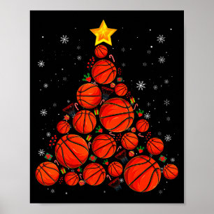 Póster Árbol de Navidad de Baloncesto Santa Deportes Homb