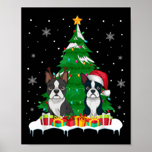 Póster Árbol de navidad de Boston enciende reno de Santa