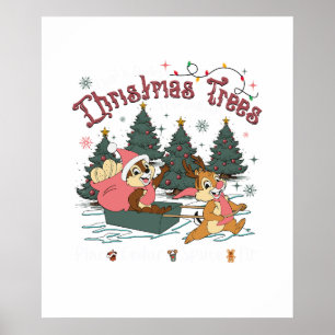 Póster árbol de navidad de chip y dale