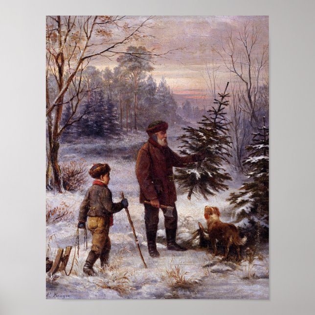 Póster Árbol de Navidad de Franz Krüger antes de Navidad  (Frente)