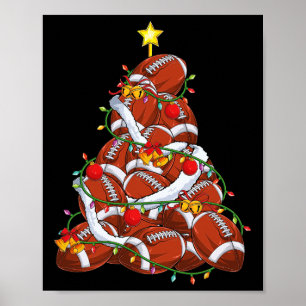 Póster Árbol de Navidad de fútbol entrenador de jugador d