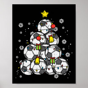 Póster Árbol de Navidad de fútbol Xmas Jugador Chicos Chi