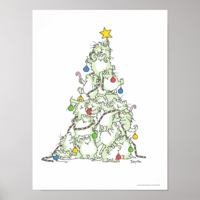 Póster ÁRBOL DE NAVIDAD DE KITTIES poster por Sandra Boyn (Frente)