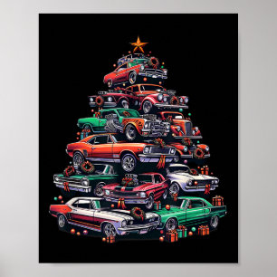 Póster Árbol De Navidad De La Locura Del Coche, Muslo Cli
