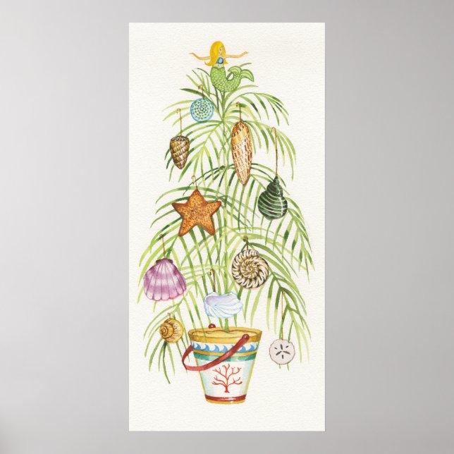 Póster Árbol de Navidad de la Playa (Frente)