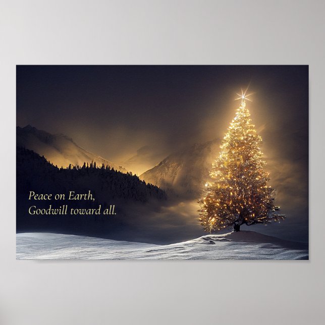 Póster Árbol de Navidad de montaña (Frente)