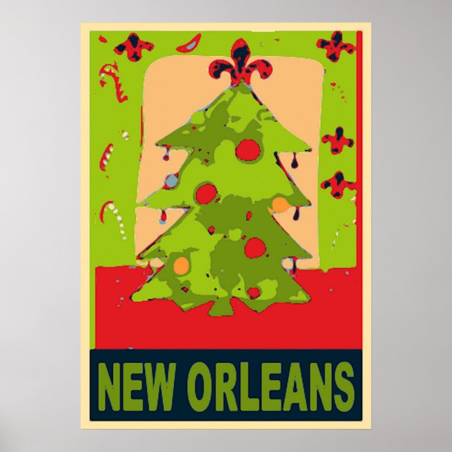 Póster Árbol de Navidad de Nueva Orleans (Frente)