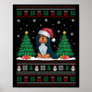 Póster Árbol de navidad de perro haitiano de Santa Hat il