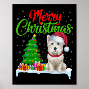 Póster Árbol de Navidad de Perro Occidental enciende dive