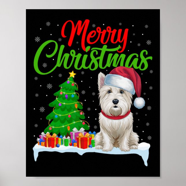 Póster Árbol de Navidad de Perro Occidental enciende dive (Frente)