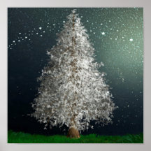 Árbol de Navidad de plata blanca, brillantes estre