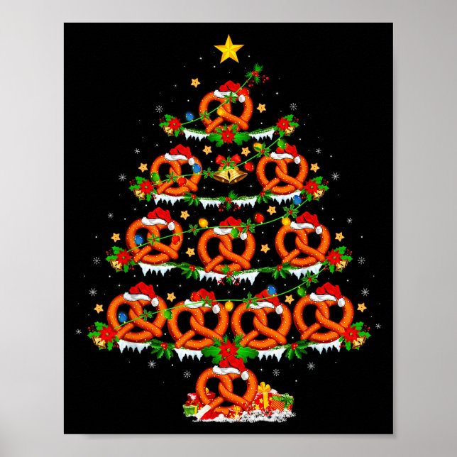 Póster Árbol de Navidad de Pretzel Luces de Navidad Amant (Frente)