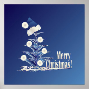 Póster Árbol de Navidad de Santa Claus